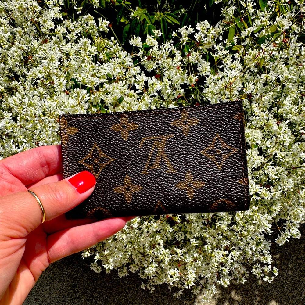 Vintage Boho Bags refurbished Louis Vuitton 2 slot card wallet.